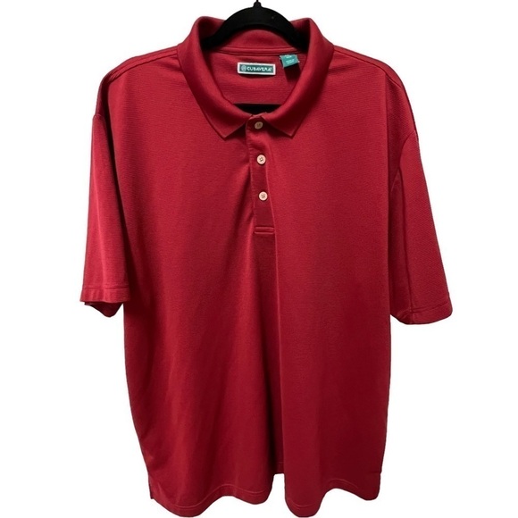 CUBAVERA Men’s Performance Wine Colored Polo Wood Buttons, Size XXL - Picture 1 of 13